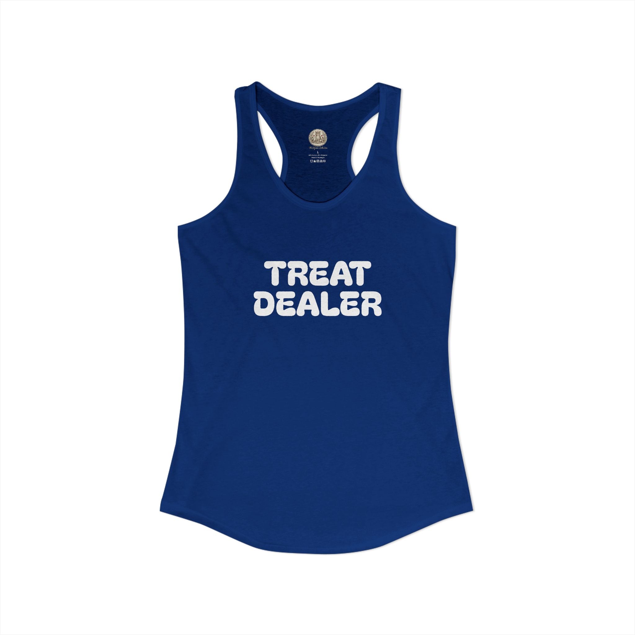 Treat Dealer Racerback Tank — "Treat Dealer" Pet Lover Tank Top for Dog & Cat Parents