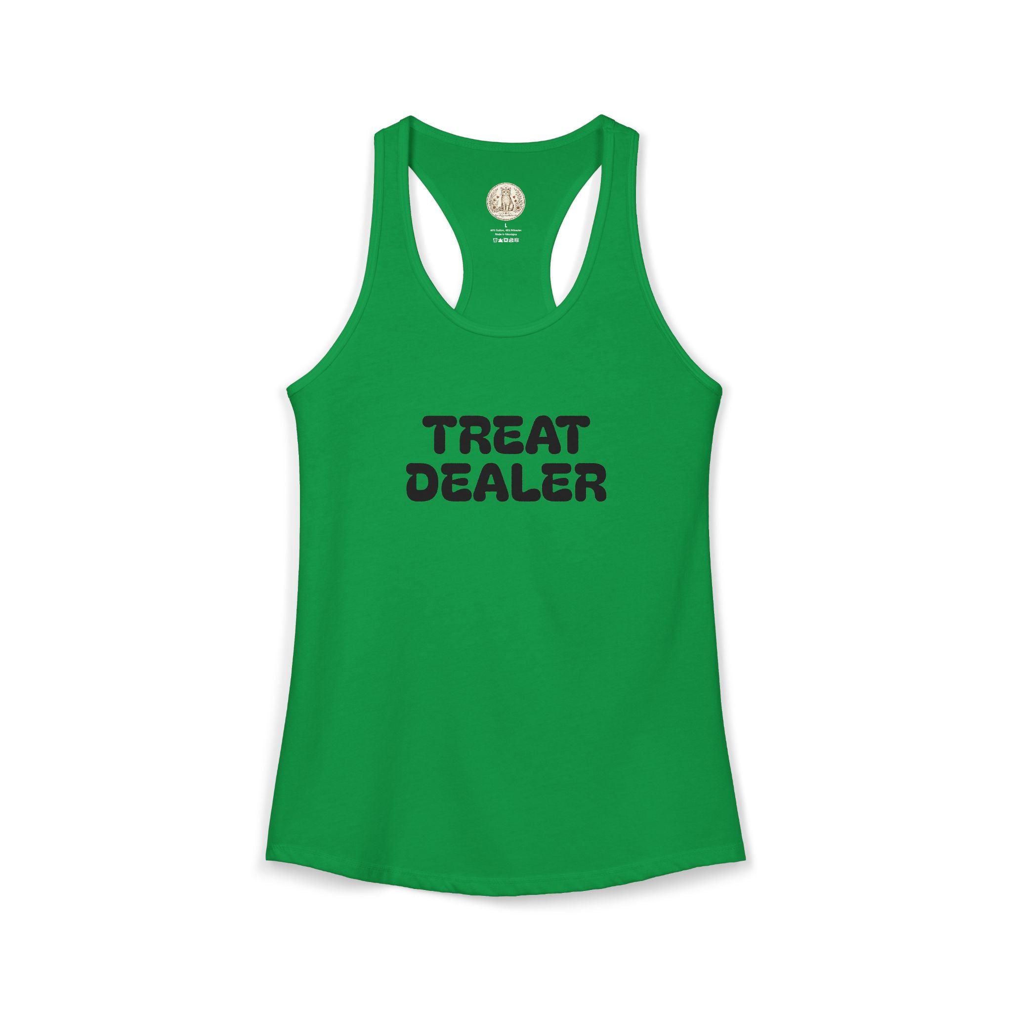 Treat Dealer Racerback Tank — "Treat Dealer" Pet Lover Tank Top for Dog & Cat Parents