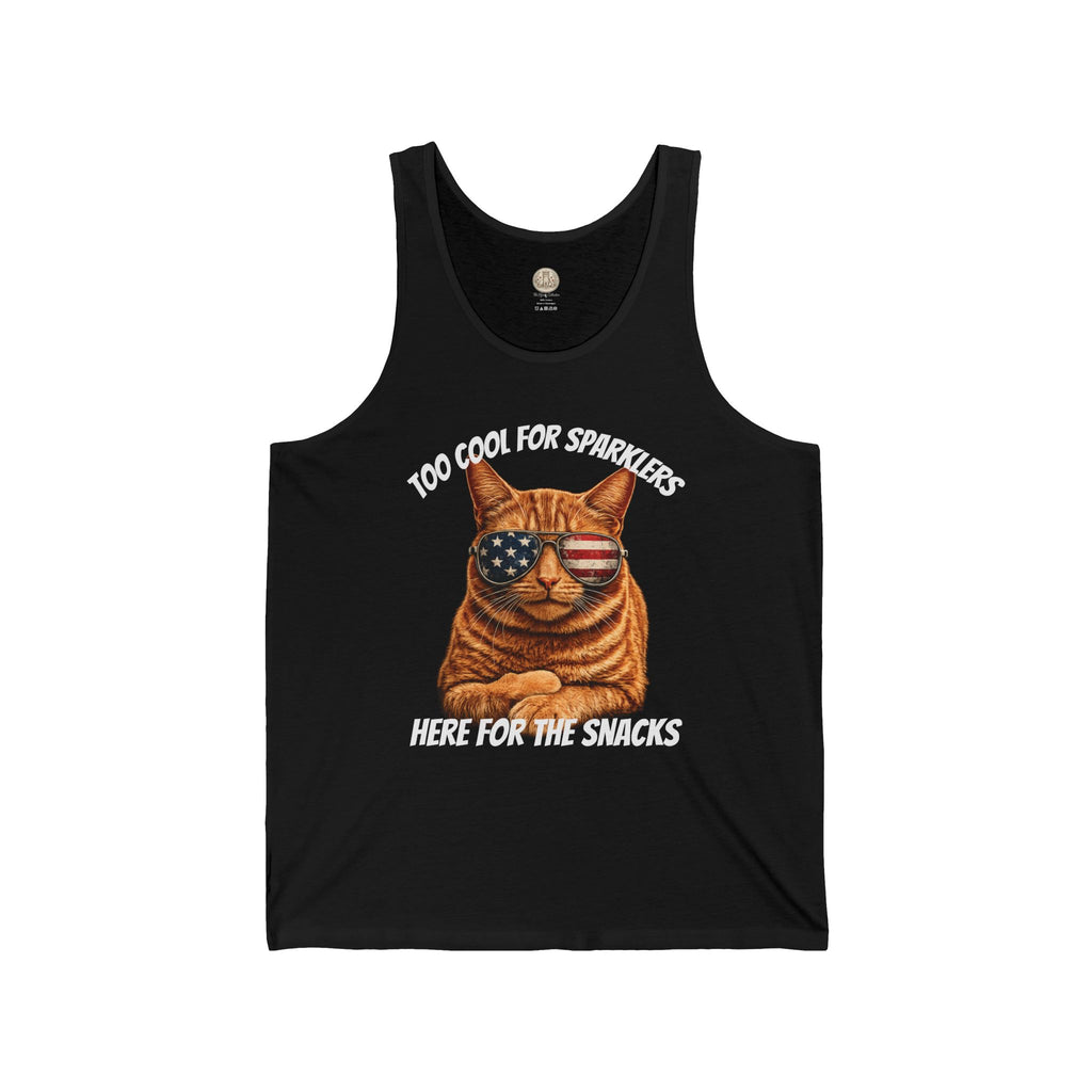 Patriotic Cat Tank — "Too Cool for Sparklers, Here for the Snacks"