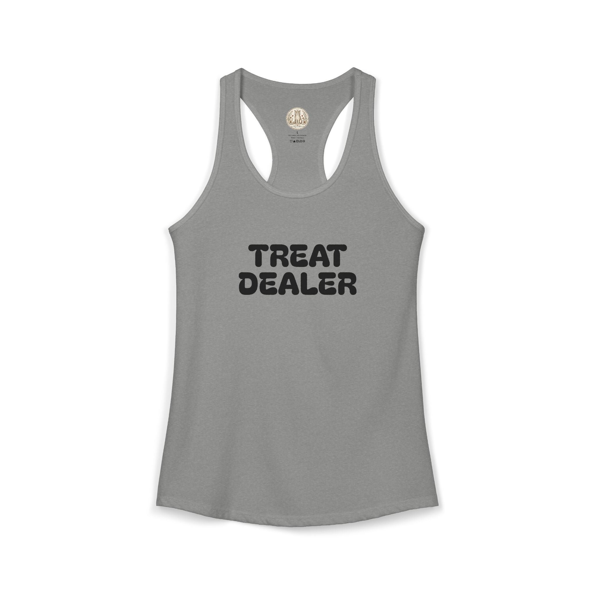 Treat Dealer Racerback Tank — "Treat Dealer" Pet Lover Tank Top for Dog & Cat Parents