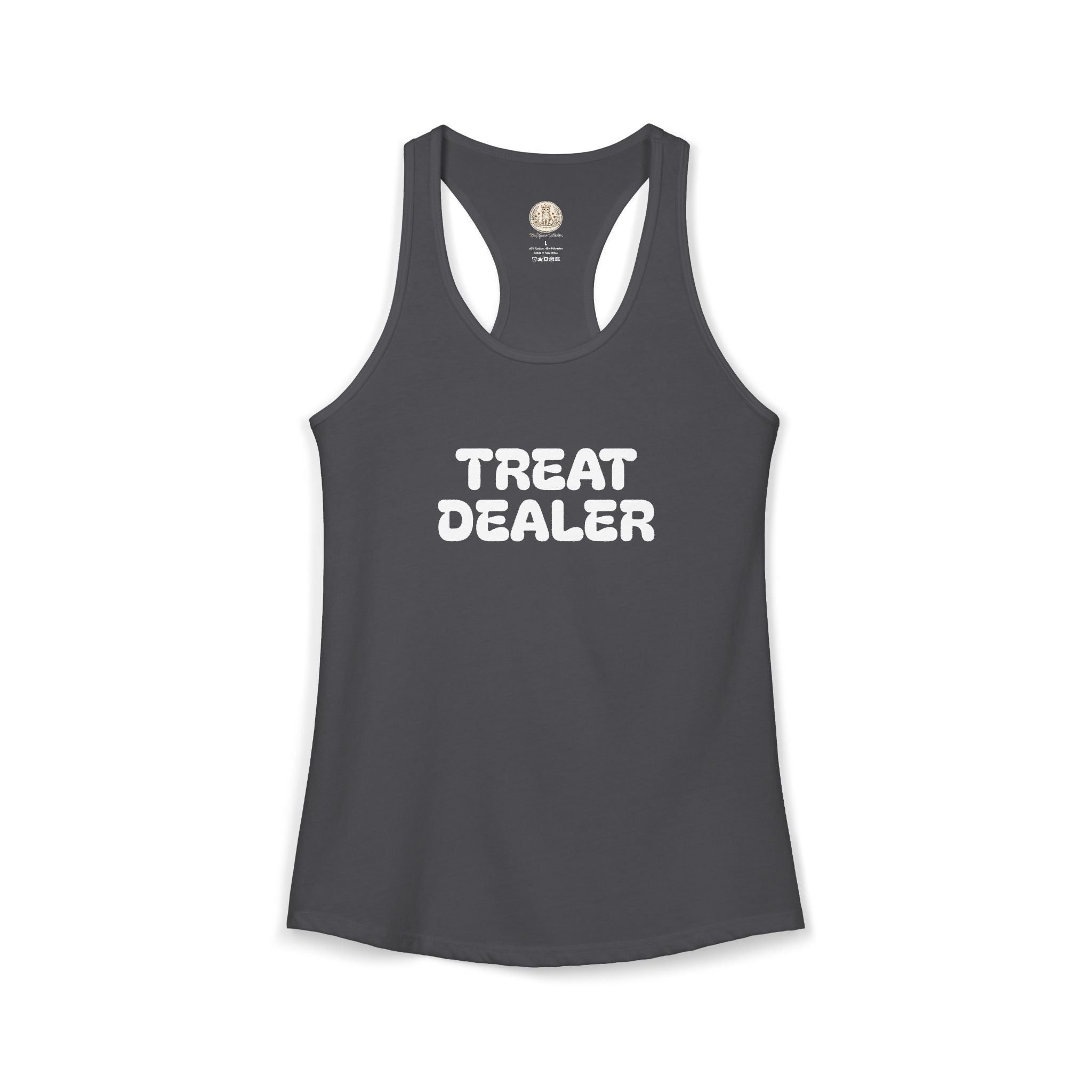 Treat Dealer Racerback Tank — "Treat Dealer" Pet Lover Tank Top for Dog & Cat Parents