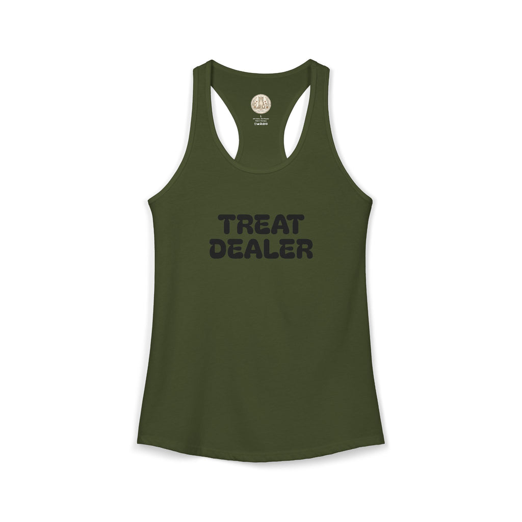 Treat Dealer Racerback Tank — "Treat Dealer" Pet Lover Tank Top for Dog & Cat Parents