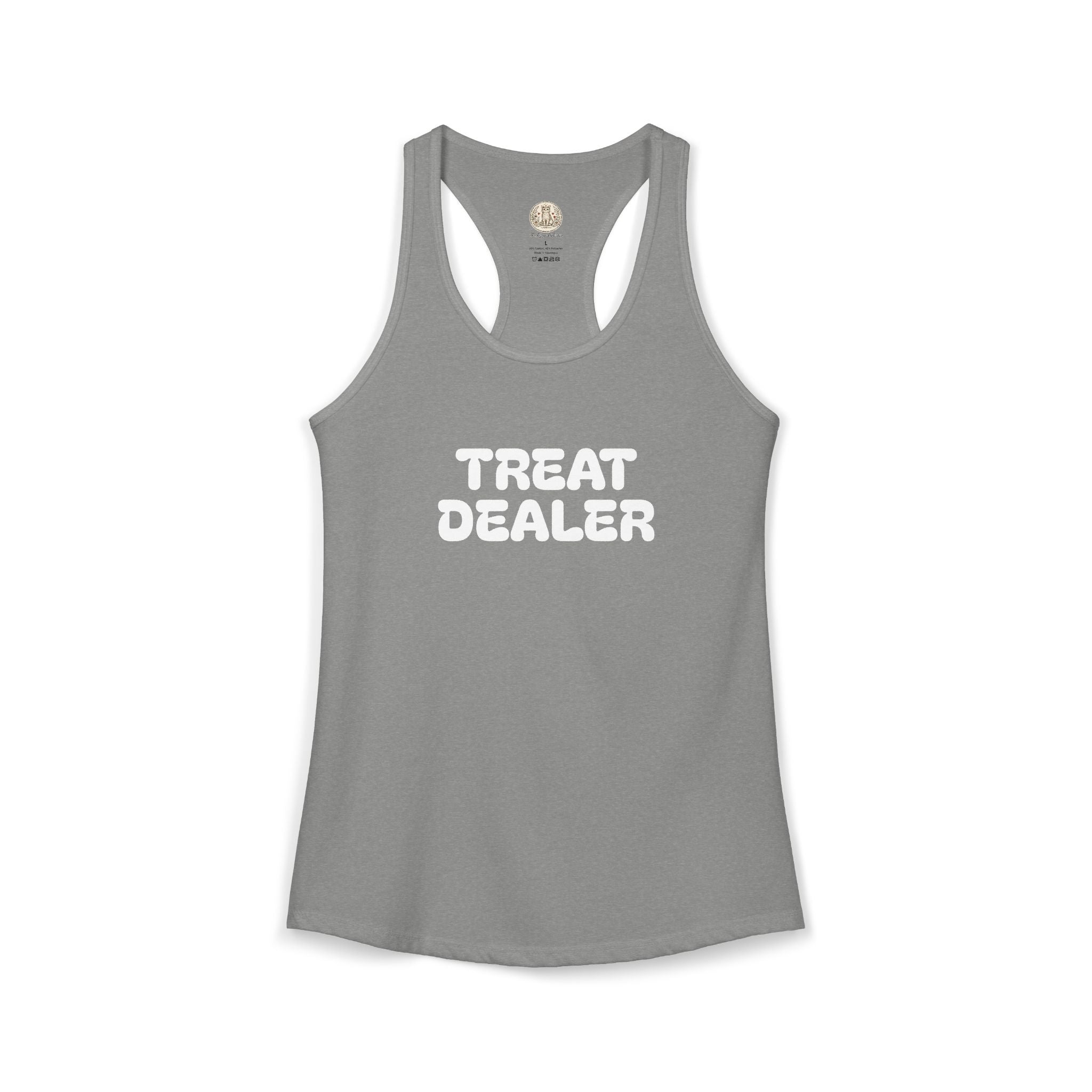 Treat Dealer Racerback Tank — "Treat Dealer" Pet Lover Tank Top for Dog & Cat Parents