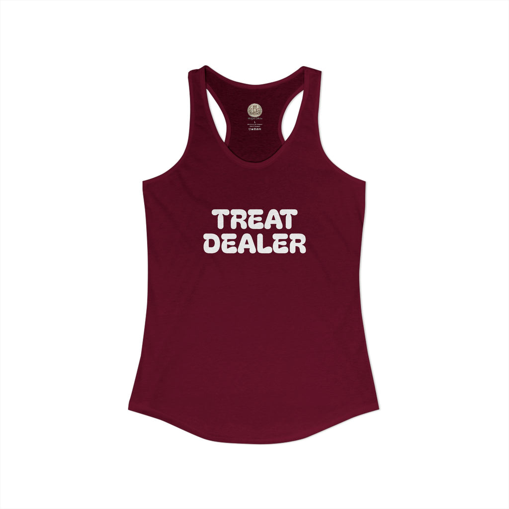 Treat Dealer Racerback Tank — "Treat Dealer" Pet Lover Tank Top for Dog & Cat Parents