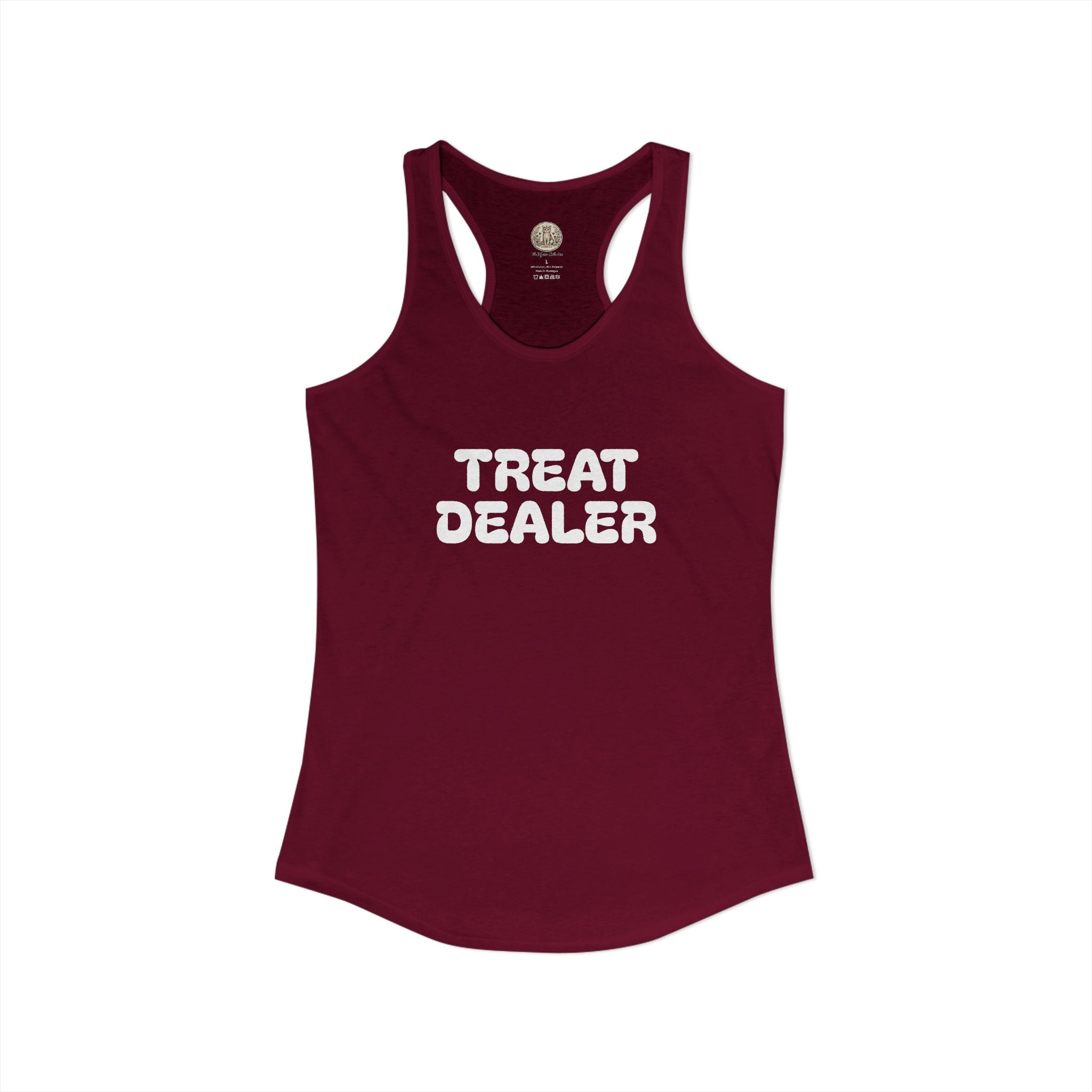 Treat Dealer Racerback Tank — "Treat Dealer" Pet Lover Tank Top for Dog & Cat Parents