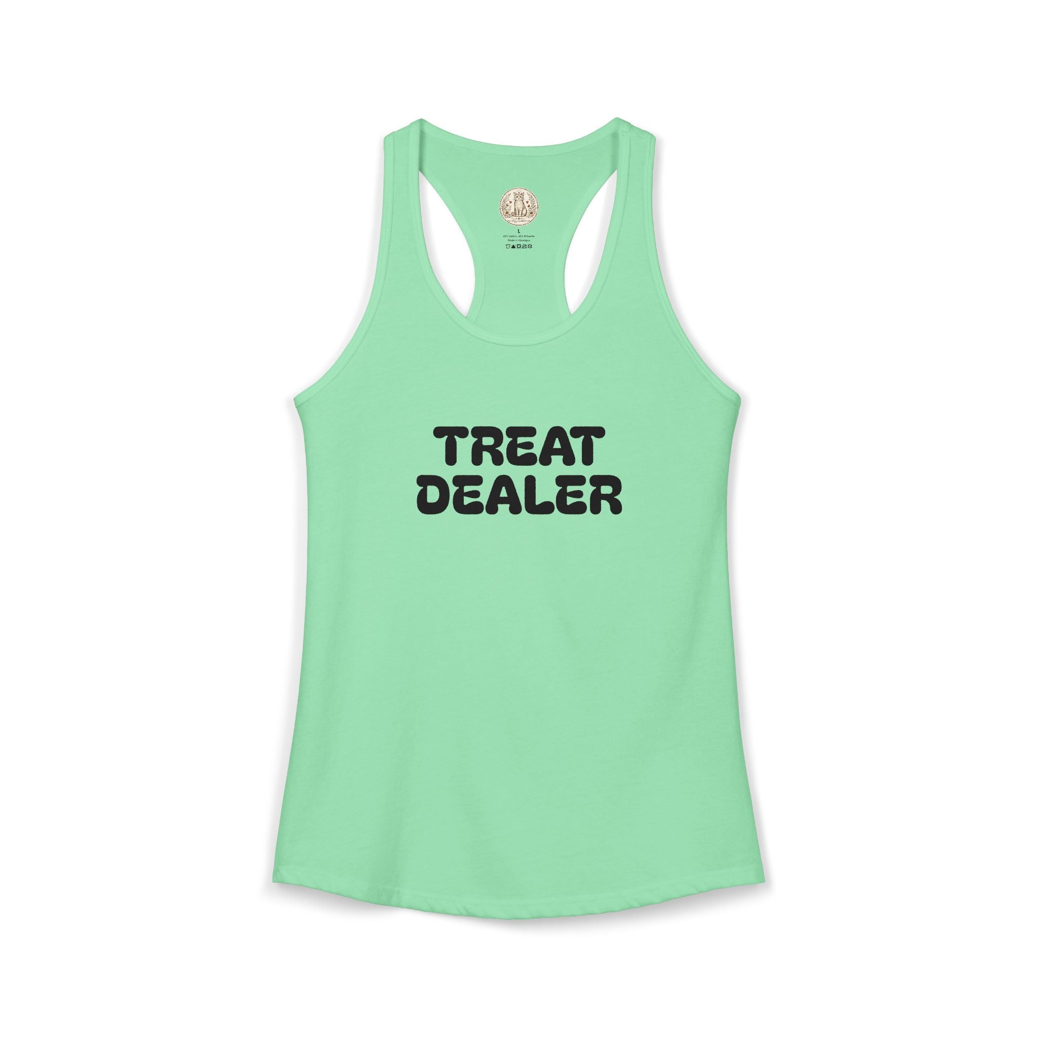 Treat Dealer Racerback Tank — "Treat Dealer" Pet Lover Tank Top for Dog & Cat Parents
