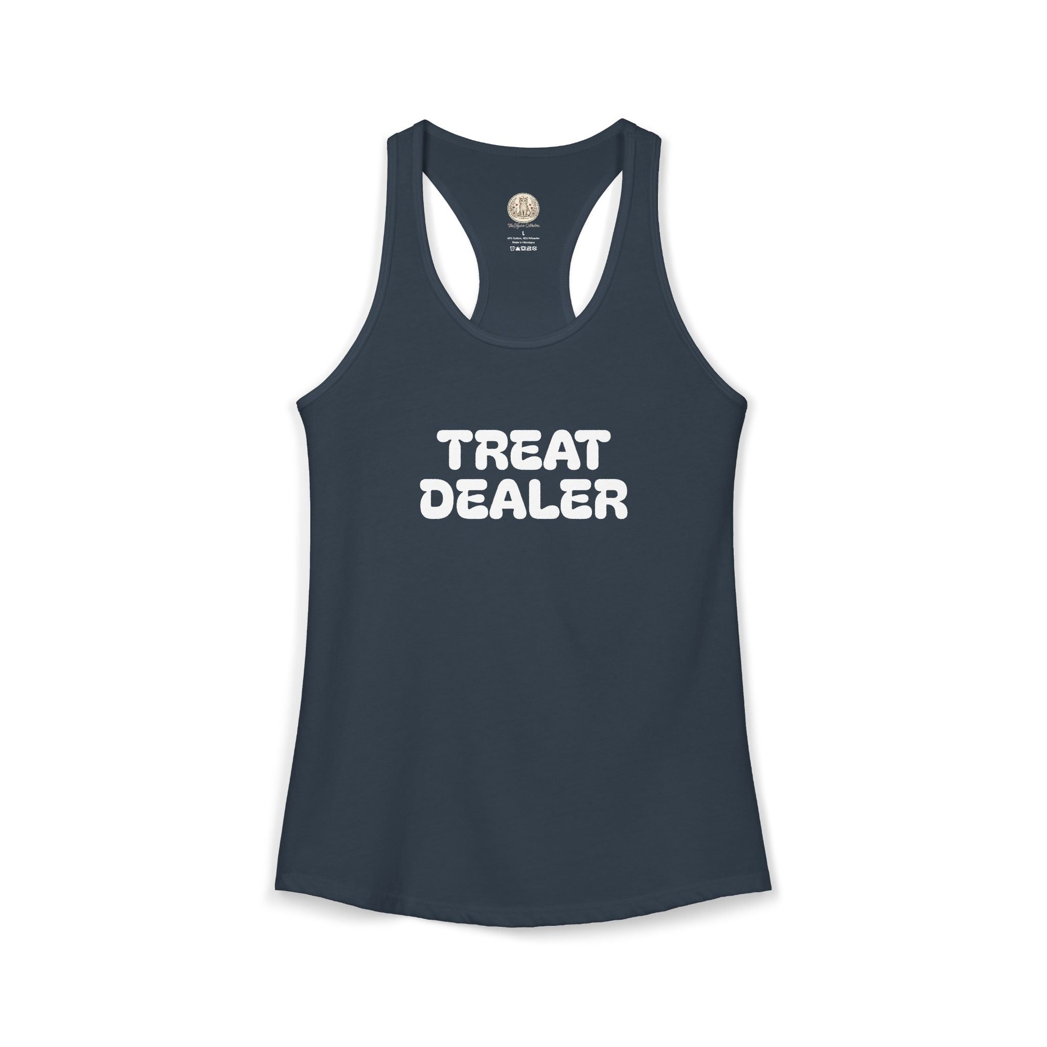 Treat Dealer Racerback Tank — "Treat Dealer" Pet Lover Tank Top for Dog & Cat Parents