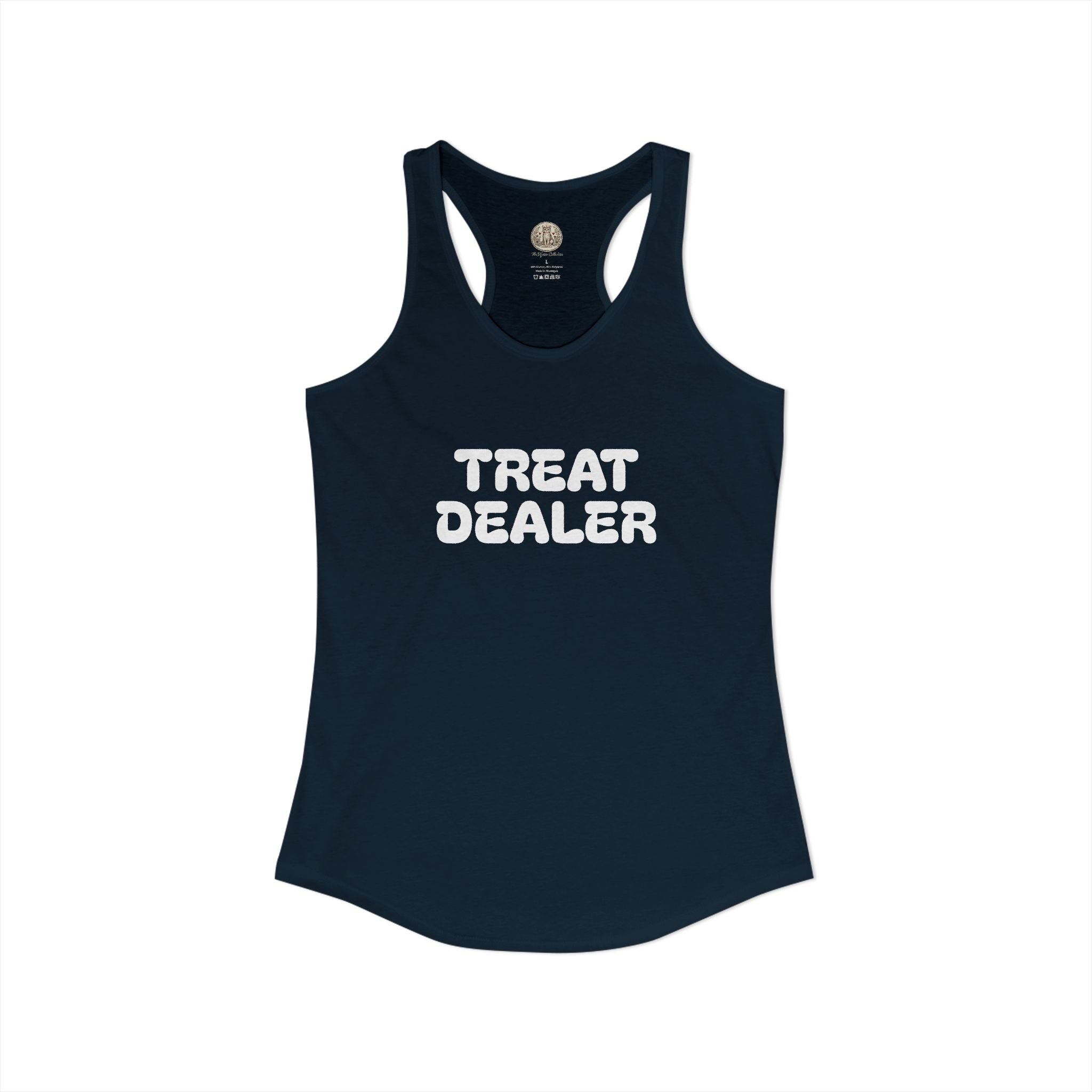 Treat Dealer Racerback Tank — "Treat Dealer" Pet Lover Tank Top for Dog & Cat Parents