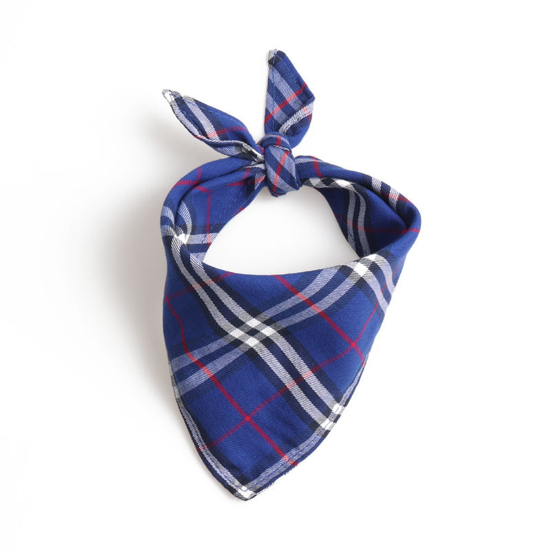 Dog And Cat Plaid Double-layer Thickened Pet Bib For Dogs