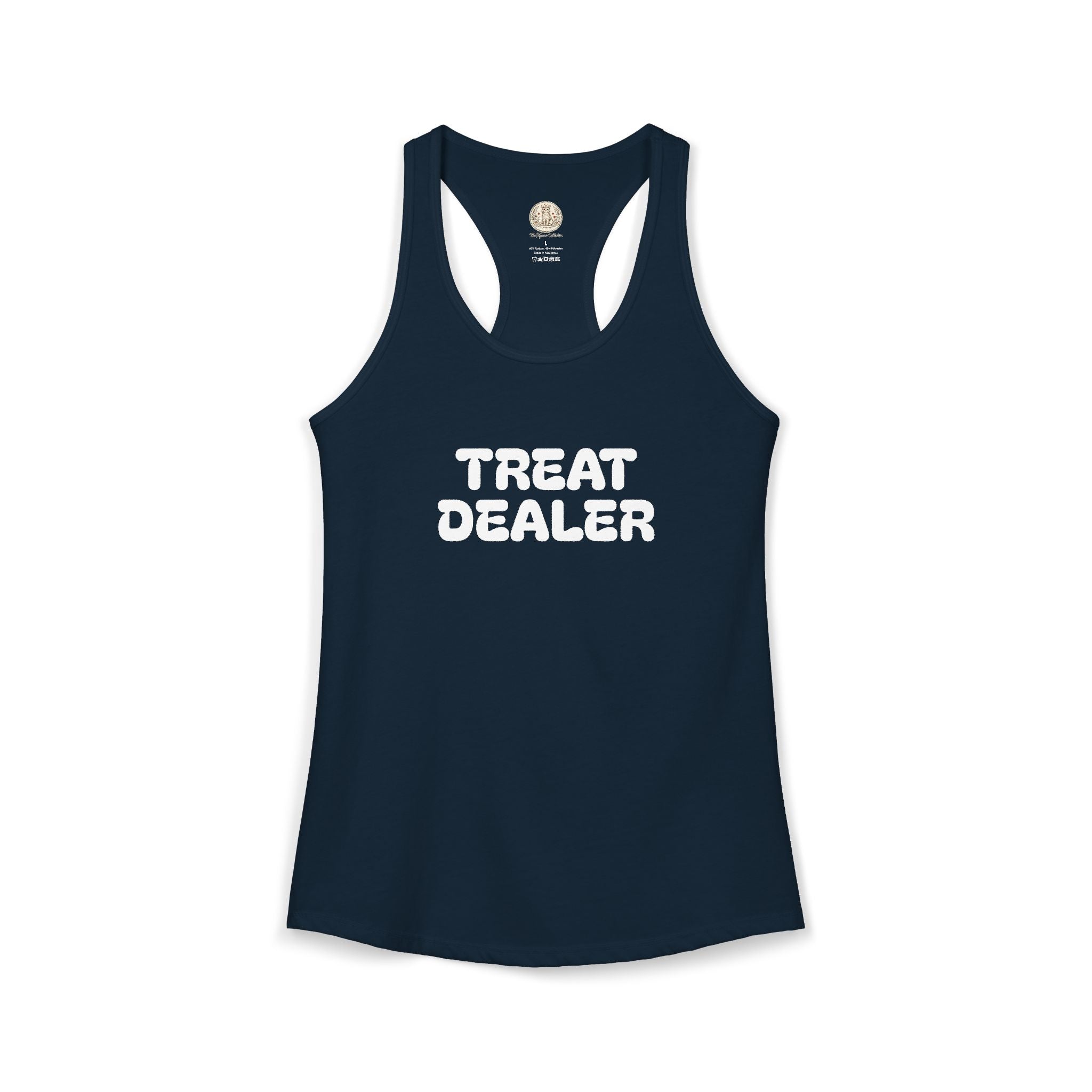 Treat Dealer Racerback Tank — "Treat Dealer" Pet Lover Tank Top for Dog & Cat Parents