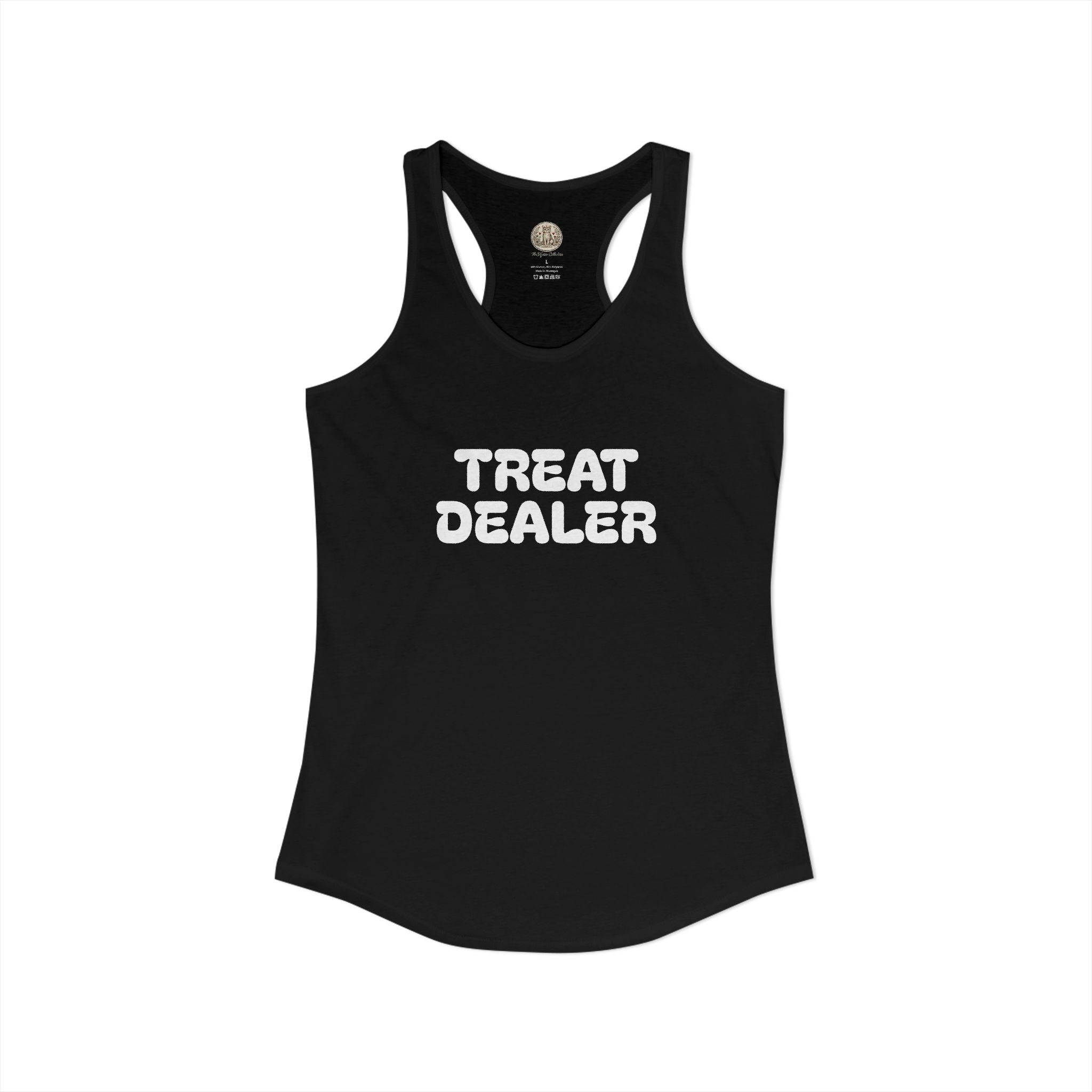 Treat Dealer Racerback Tank — "Treat Dealer" Pet Lover Tank Top for Dog & Cat Parents