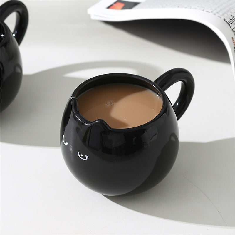 Hand Painted Cat Shaped Ceramic Mug for Coffee or Tea