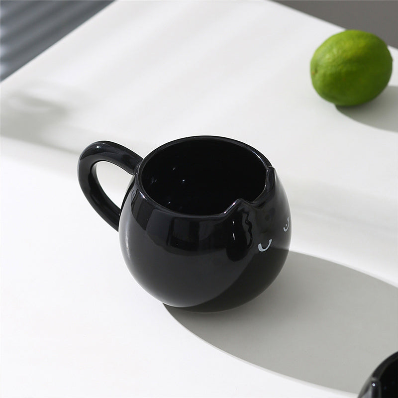 Hand Painted Cat Shaped Ceramic Mug for Coffee or Tea