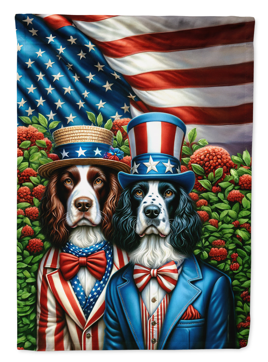 All American English Springer Spaniel Garden Flag Mailbox Decorative Yard Banner Outside Patio Artwork for Flower Beds, Garden Size, Multicolor