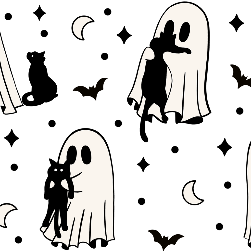 Ghost Holding Cats Glass Cups