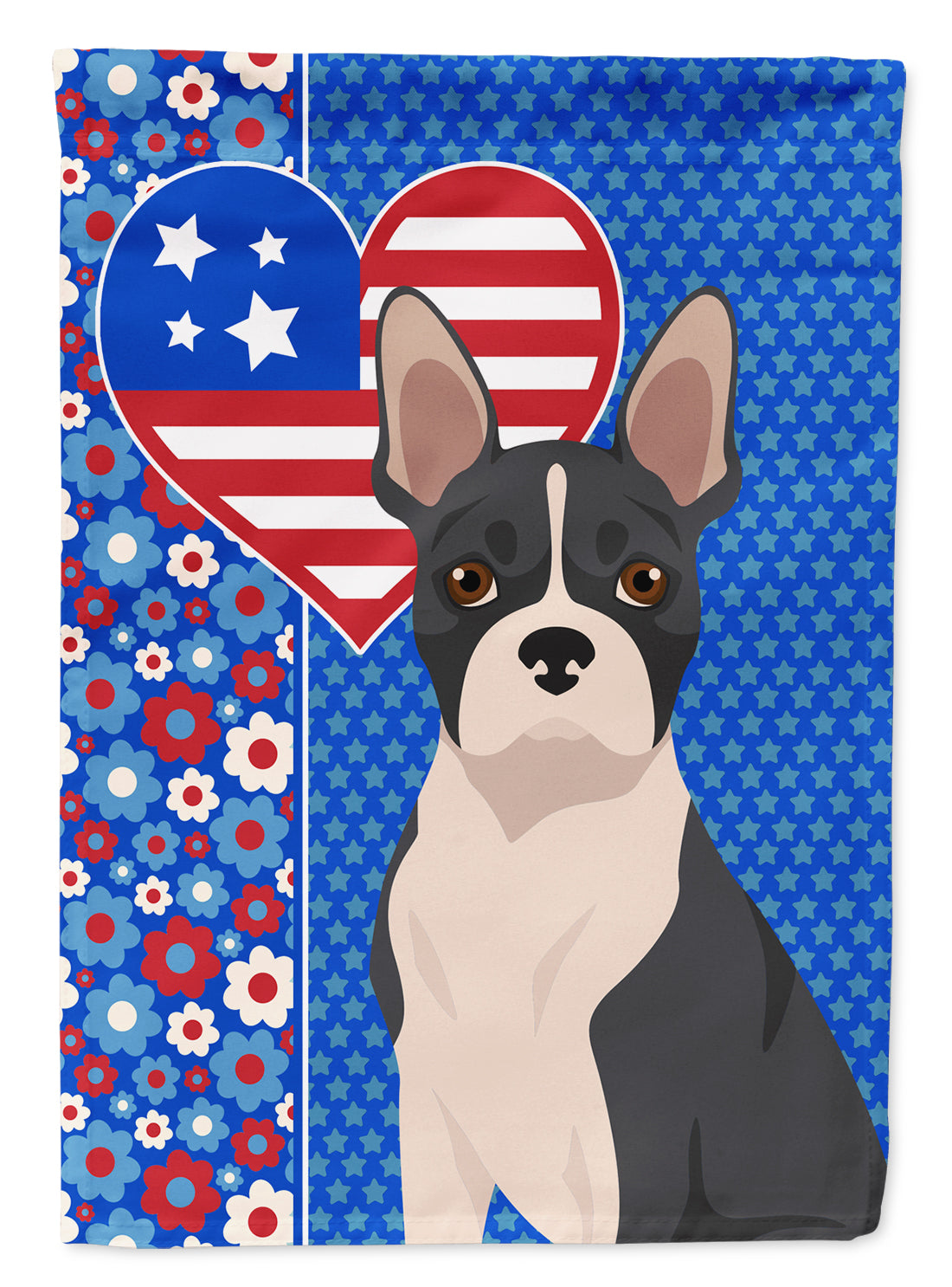 Black Boston Terrier USA American Garden Flag Mailbox Decorative Yard Banner Outside Patio Artwork for Flower Beds, Garden Size, Multicolor