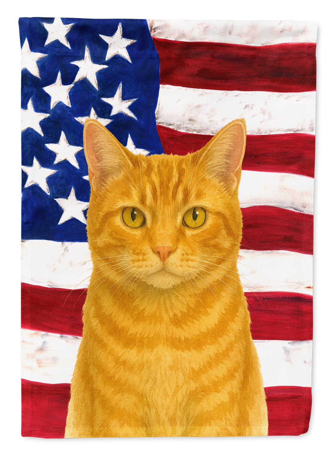 Orange Classic Cat American Garden Flag Mailbox Decorative Yard Banner Outside Patio Artwork for Flower Beds, Garden Size, Multicolor