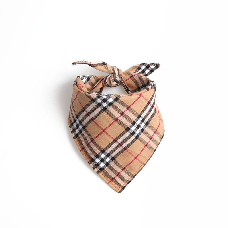 Dog And Cat Plaid Double-layer Thickened Pet Bib For Dogs