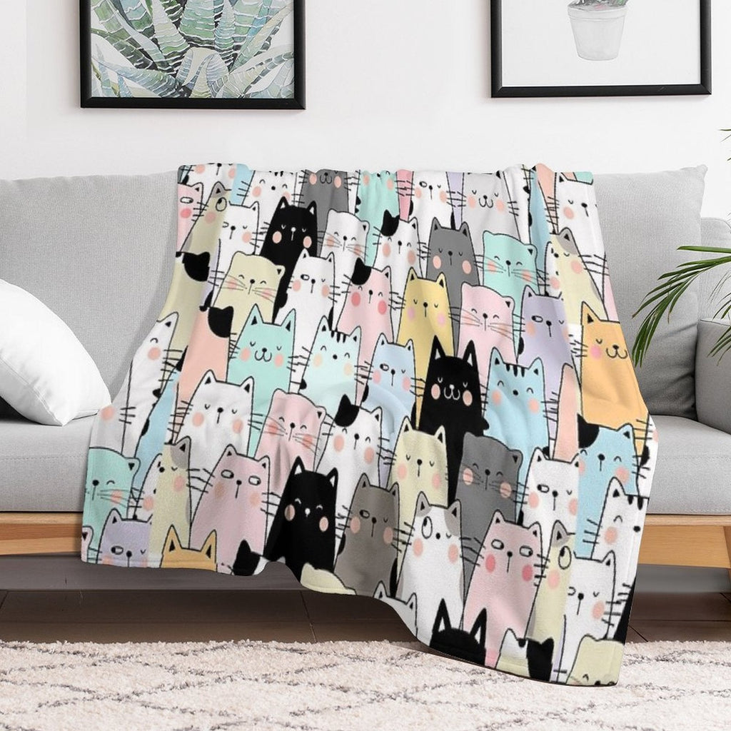 Colorful Cats Lightweight Throw Blanket