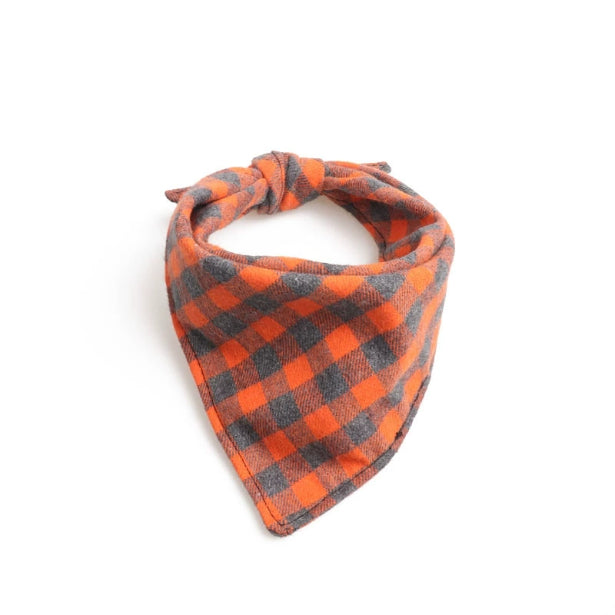 Dog And Cat Plaid Double-layer Thickened Pet Bib For Dogs